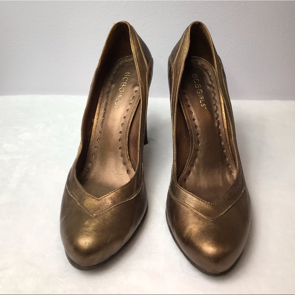 BCBGIRLS - Gold/Bronze Leather Pumps - Picture 2 of 6